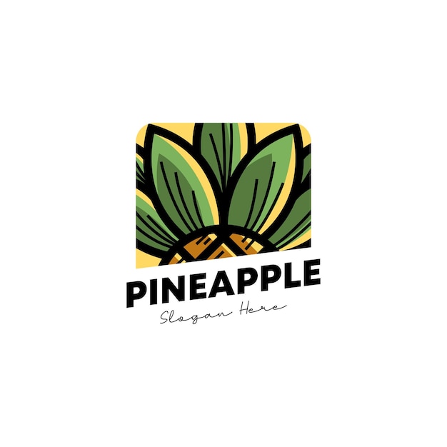 Pineapple Logo Design Concept Vector