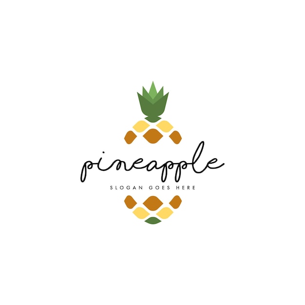 Pineapple Logo Design Concept Vector