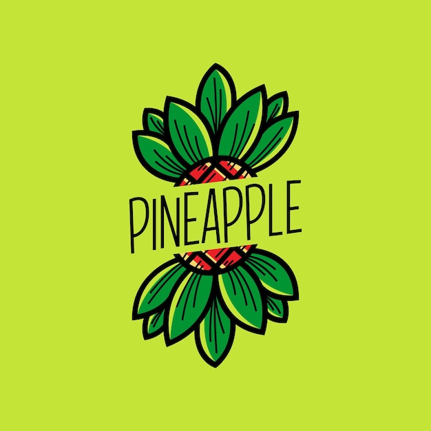 Pineapple Logo Design Concept Vector