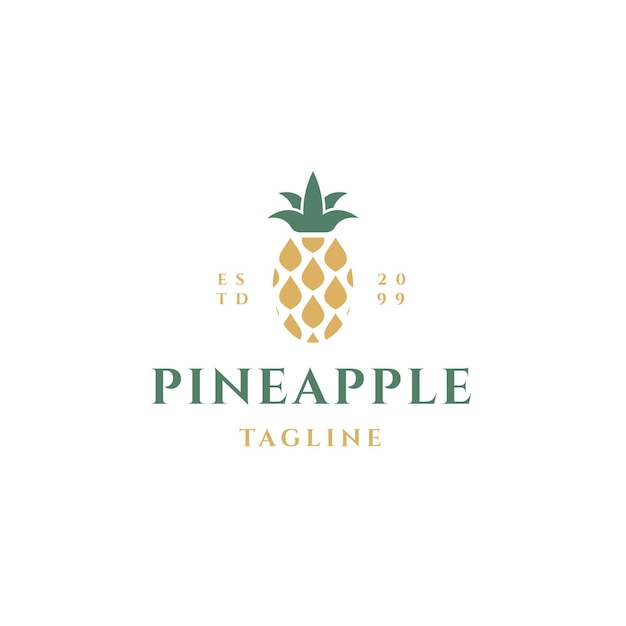 Pineapple logo icon design template flat vector