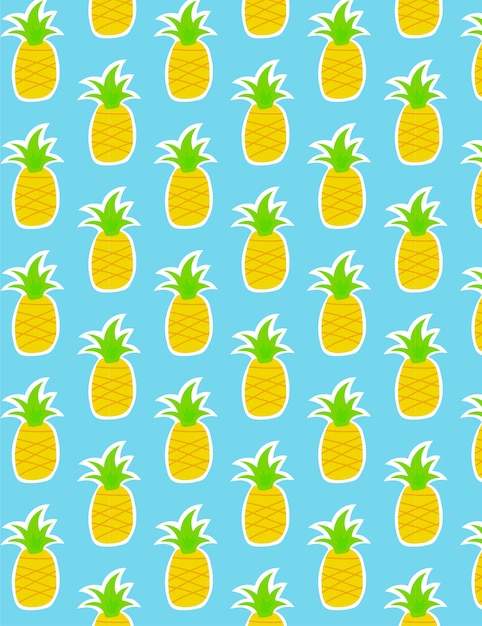 pineapple pattern on blue