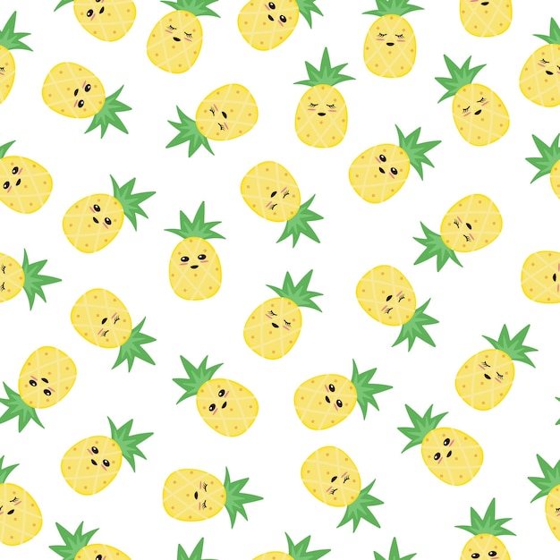 Pineapple pattern on white background