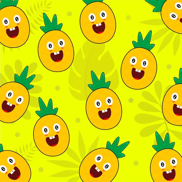 pineapple seamless pattern background vector illustrator