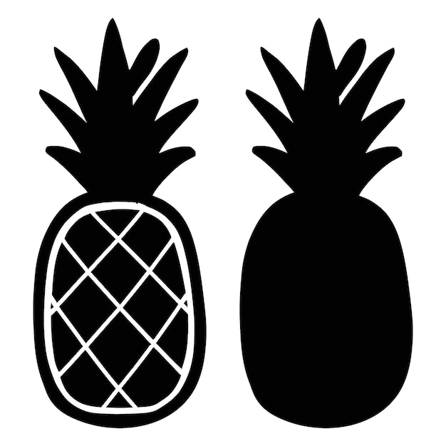 Pineapple silhouette vector image