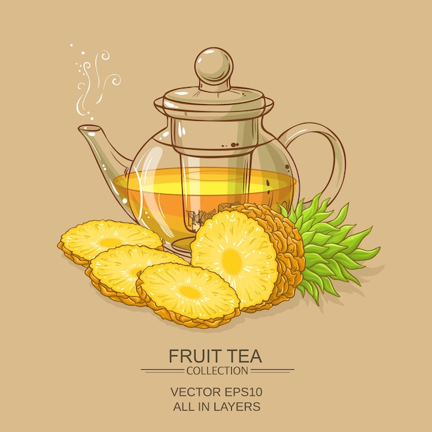 Pineapple tea illustration