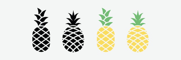 Pineapple Tropical Fruit Vector Illustration Pineapple with leaf icon Symbol of food sweet exotic and summer vitamin healthy Modern vector icon design illustration