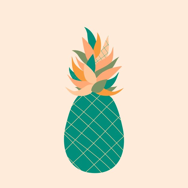 Vector pineapple vector blue celled exsotic pineapple fruit logo design pink orange leaves summer