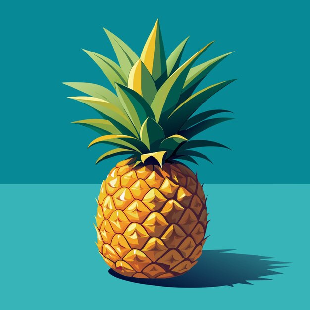 Vector a pineapple with a blue background with a drawing of a pineapple on it