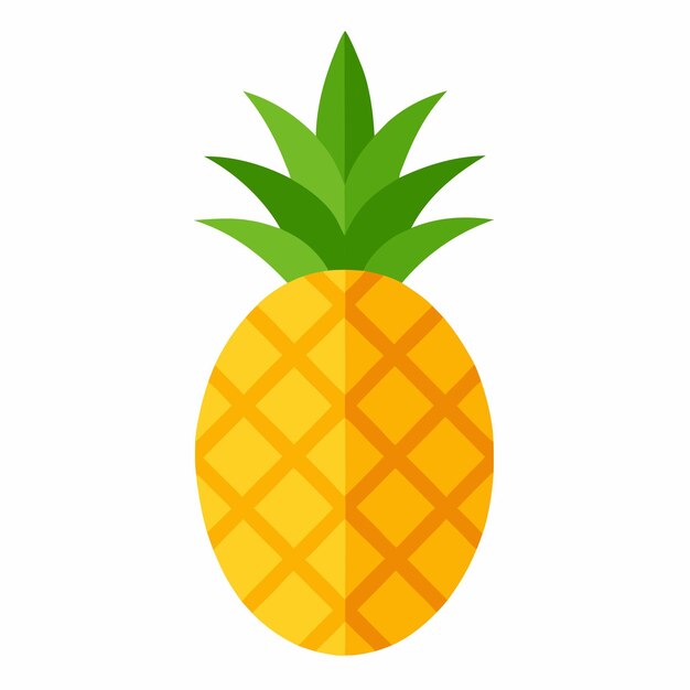 Vector a pineapple with green leaves on it and a white background