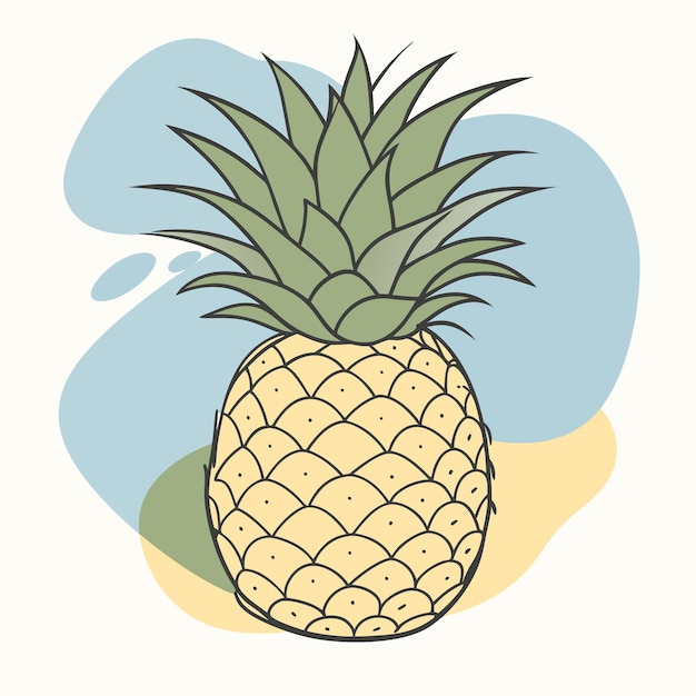 a pineapple with a green top that says pineapple on it