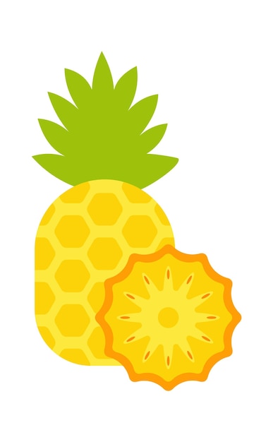 Pineapple with slice Exotic Fruit Vector illustration