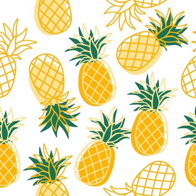 Pineapples Eps Fruit Pattern Vector File