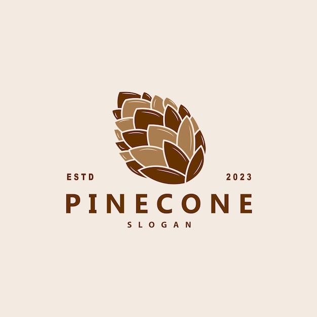 Pinecone Logo Simple Minimalist Design Pine Tree Plant Template Vector Illustration