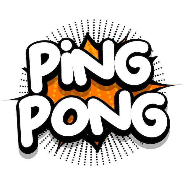 Ping pong Comic book explosion bubble vector illustration