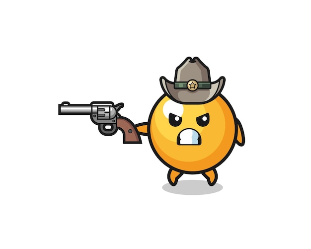 The ping pong cowboy shooting with a gun , cute design