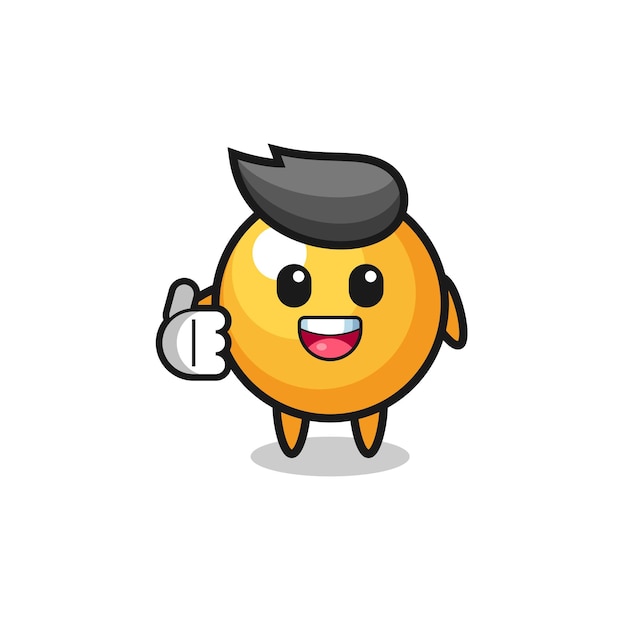 Ping pong mascot doing thumbs up gesture , cute design