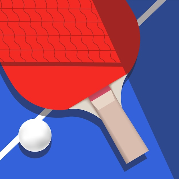 Ping pong Poster Template. Table and rackets for ping-pong. Vector illustration EPS10