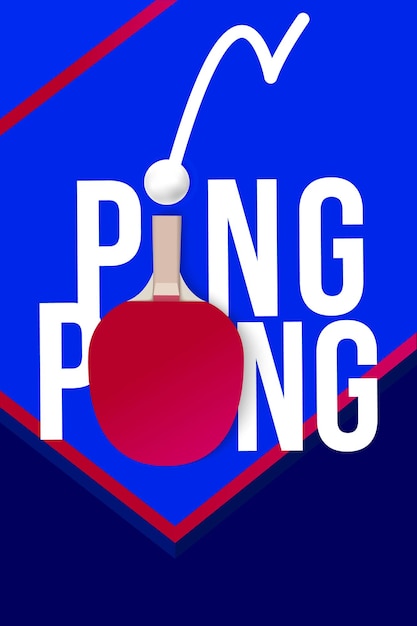 Ping pong Poster Template. Table and rackets for ping-pong. Vector illustration EPS10