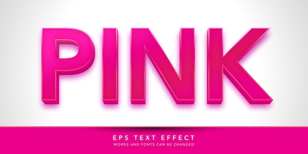 pink 3d editable text effect