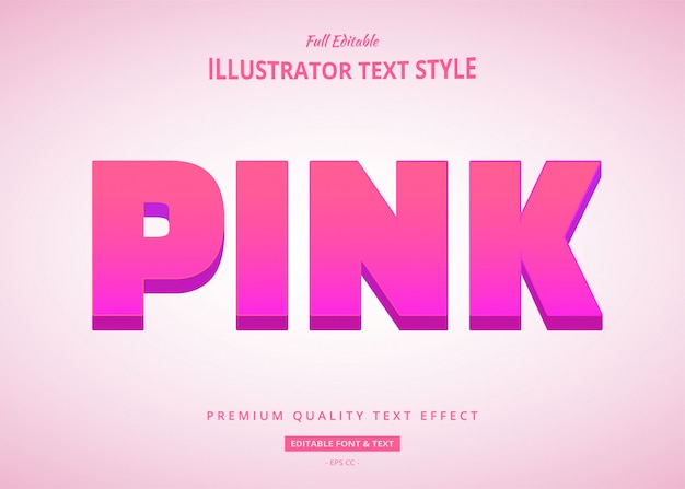 Pink 3d Text Style Effect