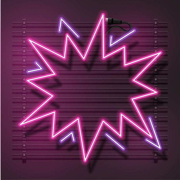 Pink abstract frame . Neon sign