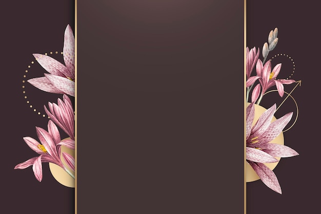 Vector pink amaryllis pattern with gold frame vector