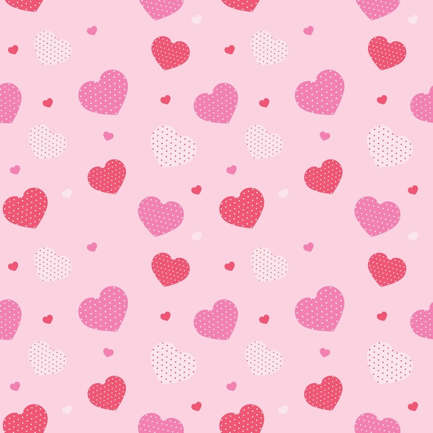 Pink background seamless pattern vector illustration. Design for love and relationship, valentine.