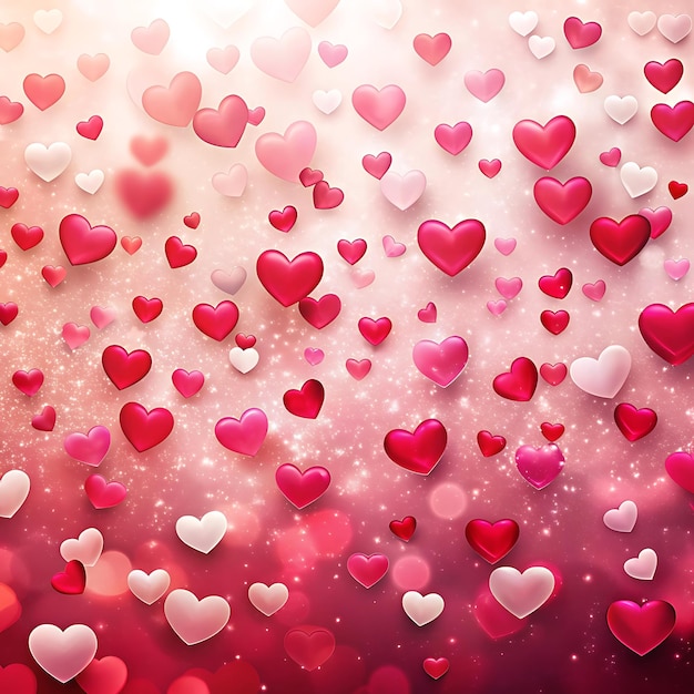 a pink background with many hearts and a red background