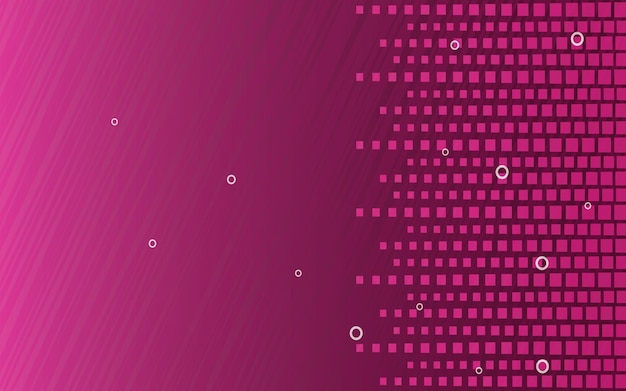 a pink background with a purple background with circles and dots