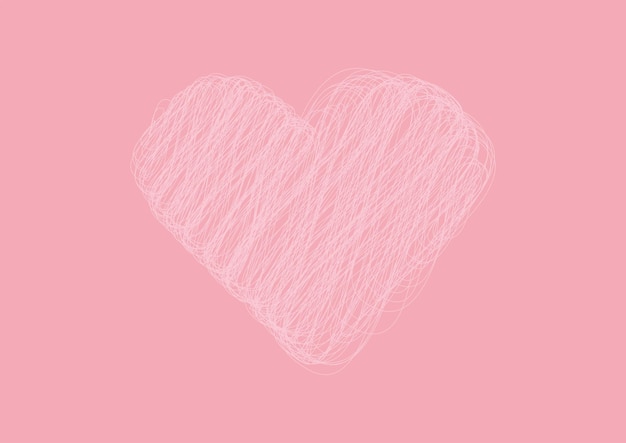 pink background with scribble heart love