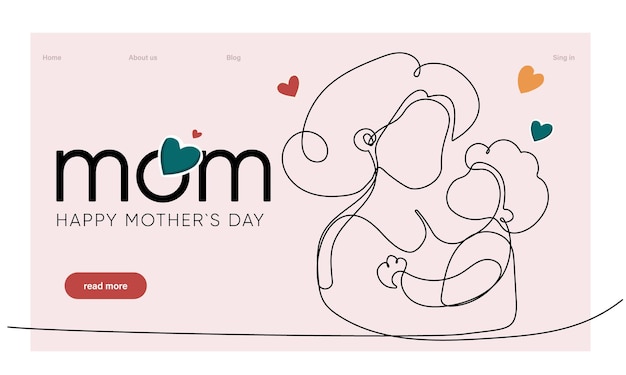 A pink banner that says mom for mother's day.