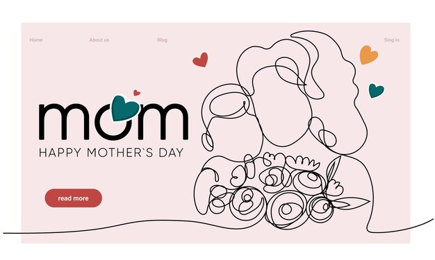 A pink banner that says mom for mother's day