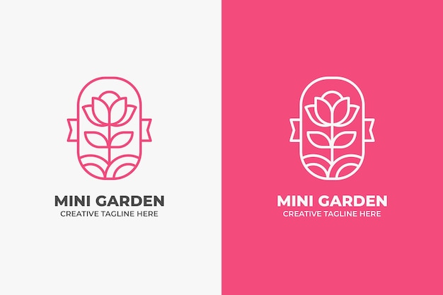 Pink Beauty Flower Garden Logo