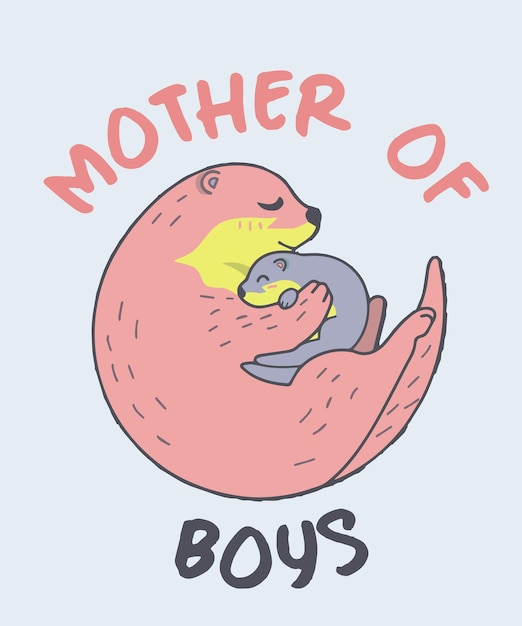 a pink bird with a baby on its breast and the word mother of the bird