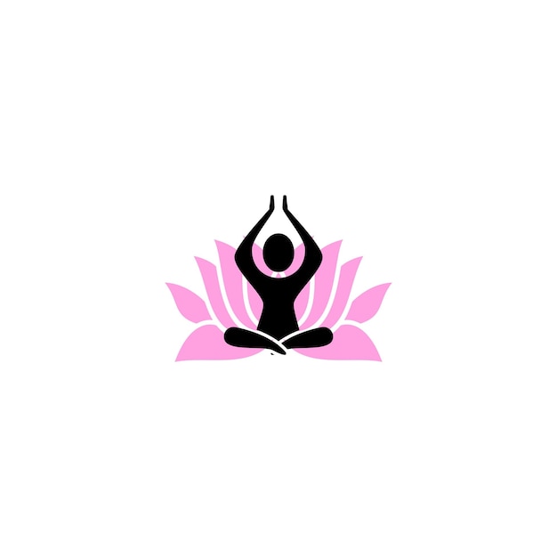 A pink and black logo for a yoga studio