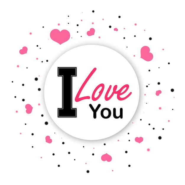 a pink and black sign that says i love you