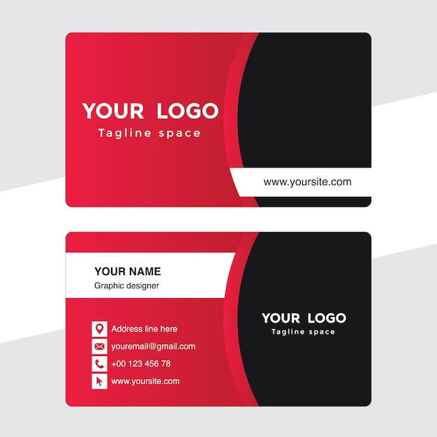 Pink and Black Visiting Card Template