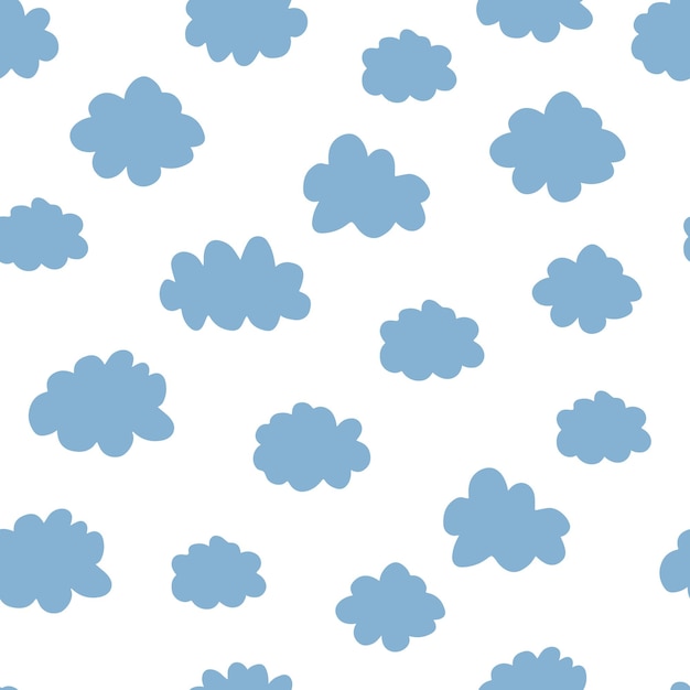 Vector pink and blue clouds seamless pattern. design baby illustration for fabric, wallpaper, for kids goods on a white background.