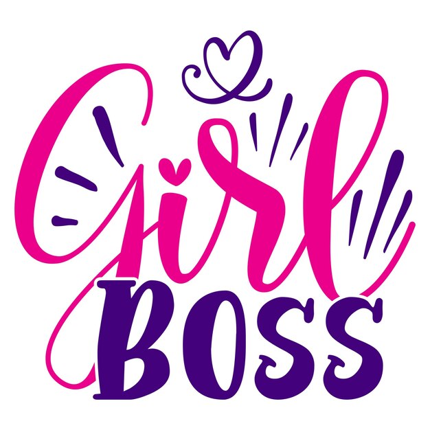 Vector a pink and blue logo that says  girl boss