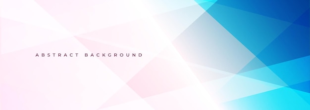 Pink and blue modern abstract wide banner with geometric shapes Blue and pink abstract background