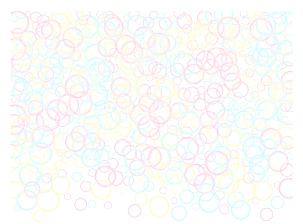 Pink blue and yellow blurred rings. Kids bubbles for play.