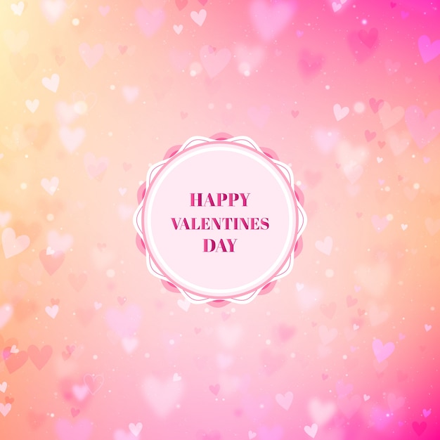 Pink bokeh blurred Valentines Day background