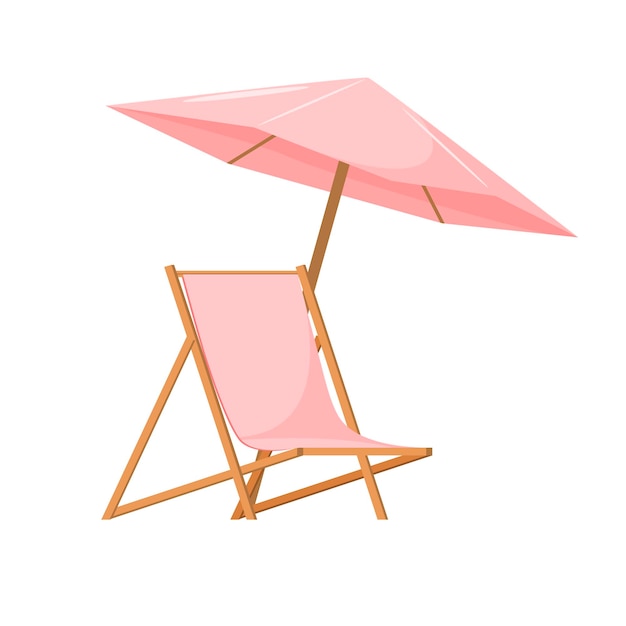 Pink chaise longue on a white background Cartoon design