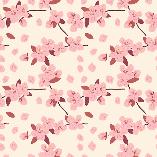 Pink Cherryblossom seamless pattern.