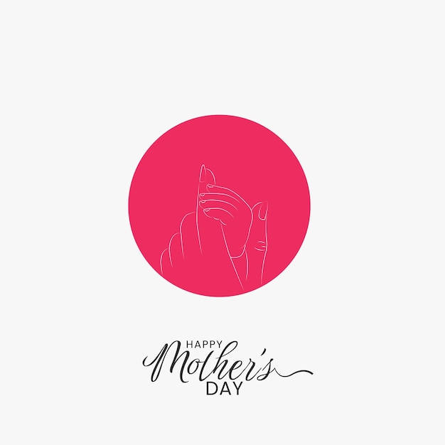 Vector a pink circle with the words happy mother's day on it.