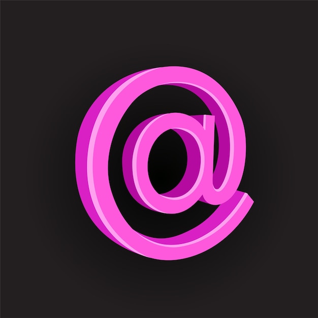 Vector pink color email sign symbol