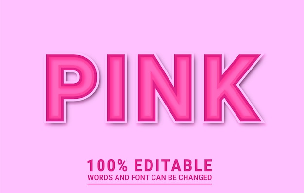 Pink Color Text effect Editable