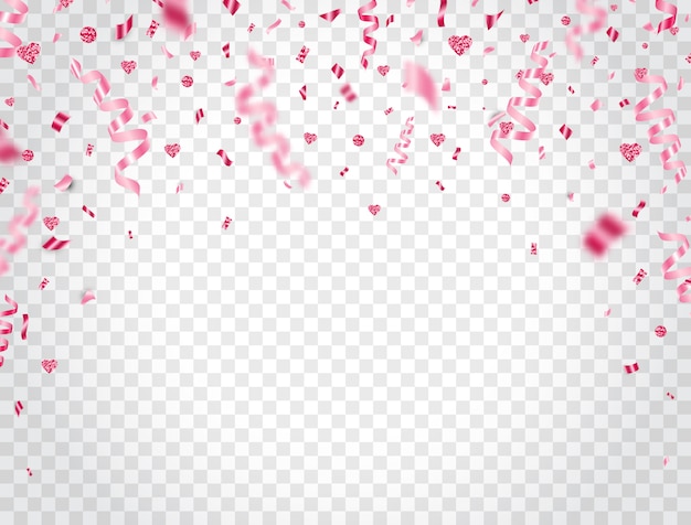 pink confetti and glitter falling