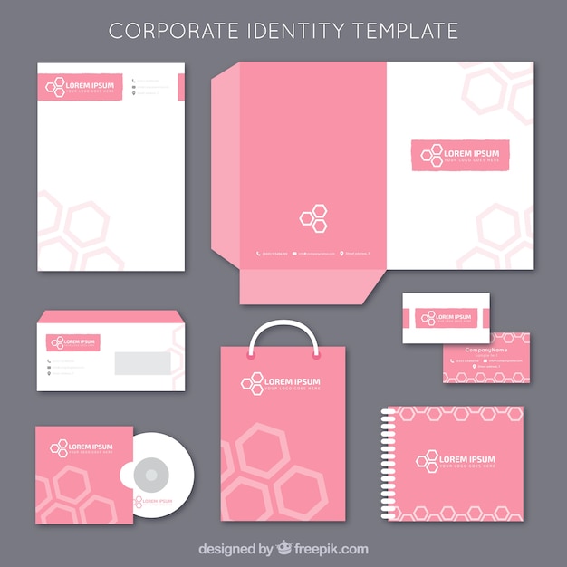 Vector pink corporate identity template