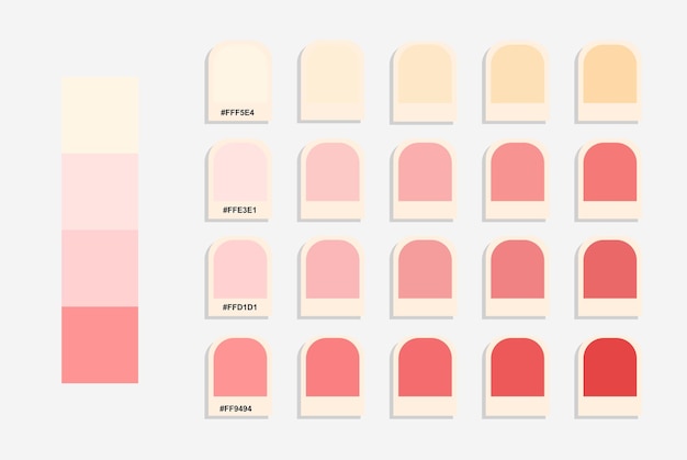 Pink to cream color palette pastel colors catalog colour matching harmonious colours palette